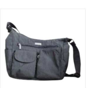 Baggalini Everyplace Gray Adjustable Shoulder Organizer Purse Crossbody Bag